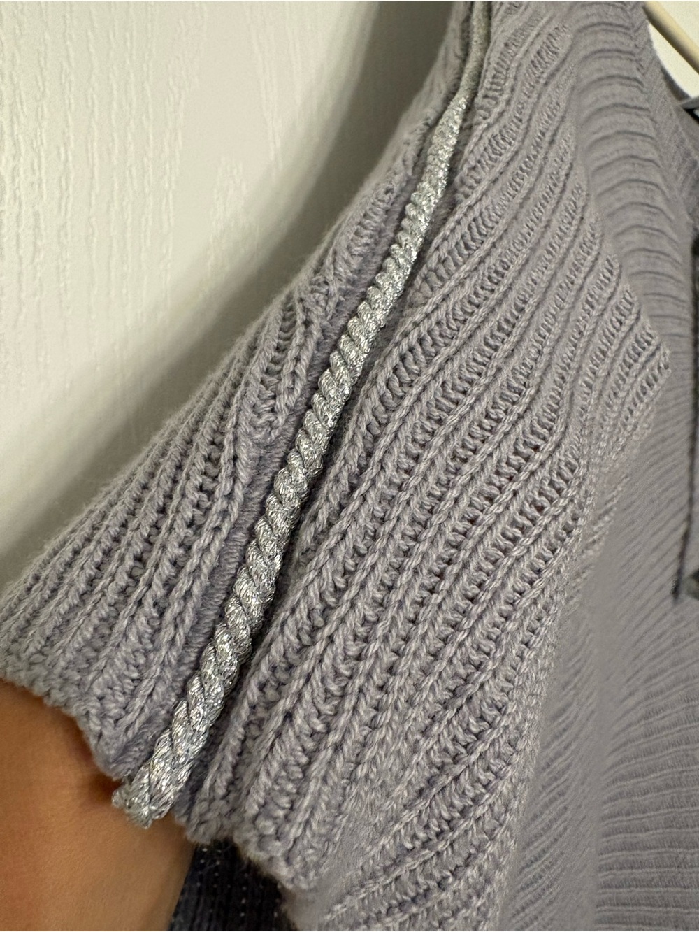 WHBM Light Gray Ribbed Knit Top - Picture 9 of 10